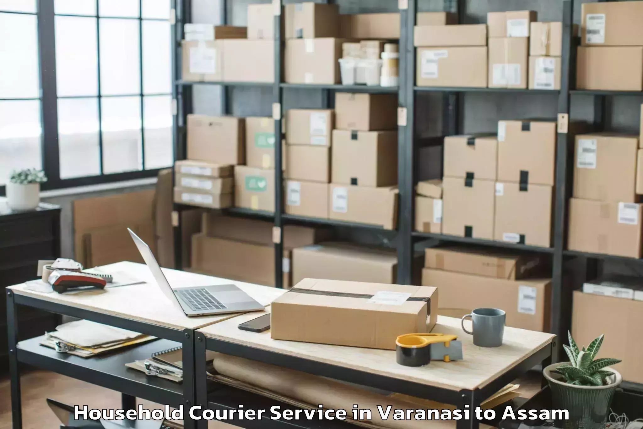 Top Varanasi to Silapathar Household Courier Available